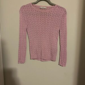 Zara Pointelle knit sweater light purple size small perfect condition